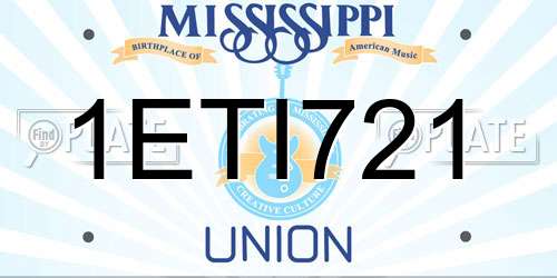 1ETI721 Mississippi License Plate