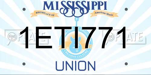1ETI771 Mississippi License Plate