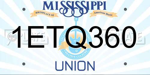 1ETQ360 Mississippi License Plate