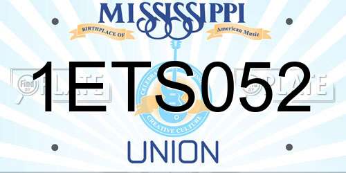 1ETS052 Mississippi License Plate