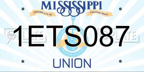 1ETS087 Mississippi License Plate