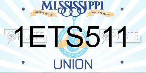1ETS511 Mississippi License Plate