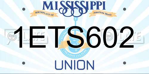 1ETS602 Mississippi License Plate