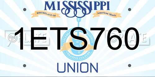 1ETS760 Mississippi License Plate