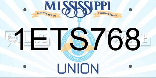 1ETS768 Mississippi License Plate