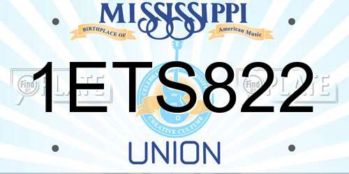 1ETS822 Mississippi License Plate