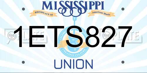 1ETS827 Mississippi License Plate