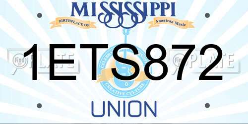 1ETS872 Mississippi License Plate