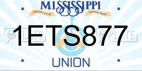 1ETS877 Mississippi License Plate