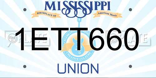 1ETT660 Mississippi License Plate
