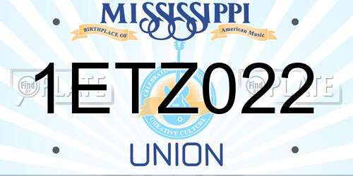 1ETZ022 Mississippi License Plate