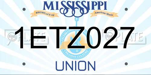 1ETZ027 Mississippi License Plate