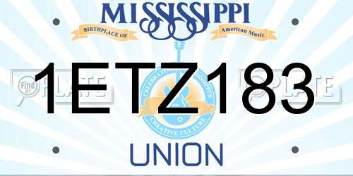 1ETZ183 Mississippi License Plate