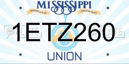 1ETZ260 Mississippi License Plate