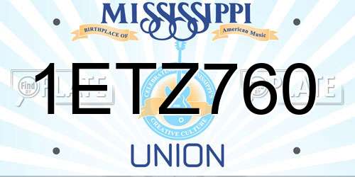 1ETZ760 Mississippi License Plate