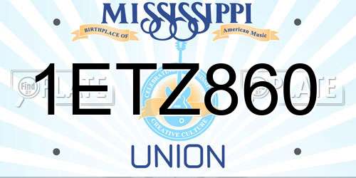 1ETZ860 Mississippi License Plate