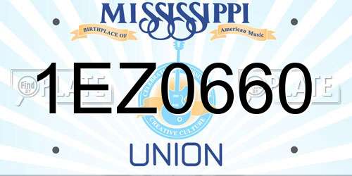 1EZ0660 Mississippi License Plate