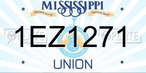 1EZ1271 Mississippi License Plate