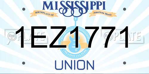 1EZ1771 Mississippi License Plate