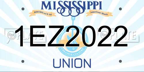 1EZ2022 Mississippi License Plate
