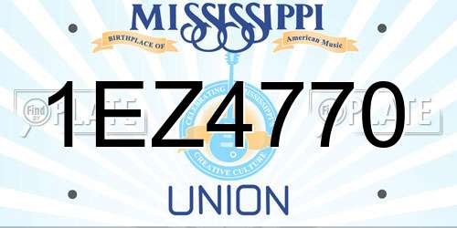 1EZ4770 Mississippi License Plate