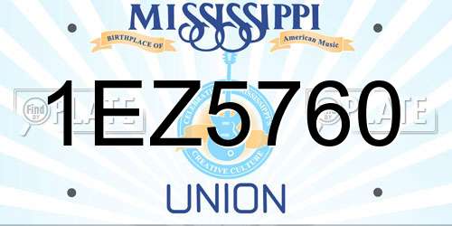 1EZ5760 Mississippi License Plate