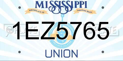 1EZ5765 Mississippi License Plate