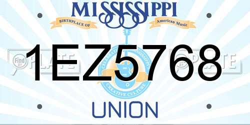 1EZ5768 Mississippi License Plate