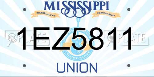 1EZ5811 Mississippi License Plate