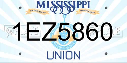 1EZ5860 Mississippi License Plate