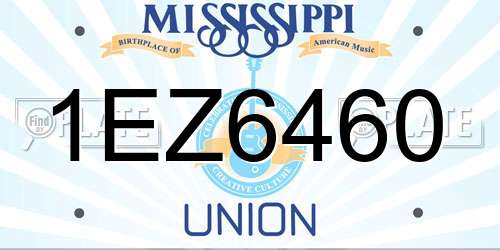 1EZ6460 Mississippi License Plate