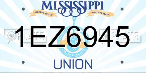 1EZ6945 Mississippi License Plate