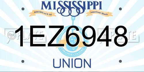 1EZ6948 Mississippi License Plate