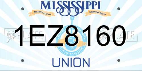 1EZ8160 Mississippi License Plate