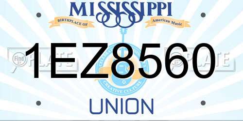 1EZ8560 Mississippi License Plate