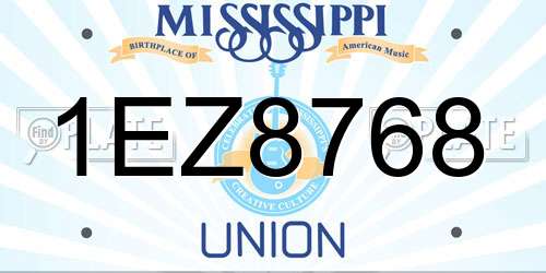 1EZ8768 Mississippi License Plate