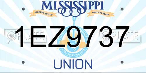 1EZ9737 Mississippi License Plate