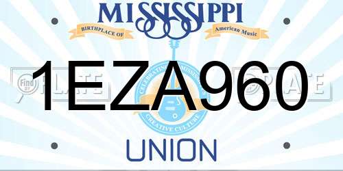 1EZA960 Mississippi License Plate