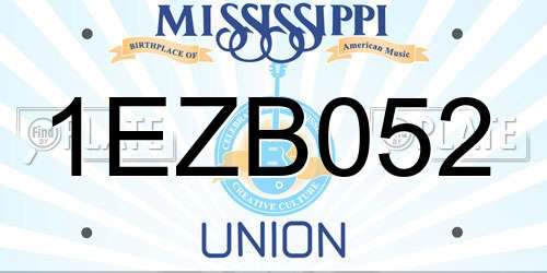1EZB052 Mississippi License Plate