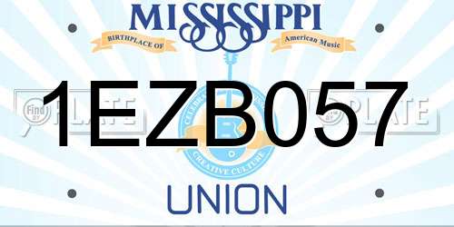 1EZB057 Mississippi License Plate