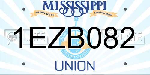 1EZB082 Mississippi License Plate