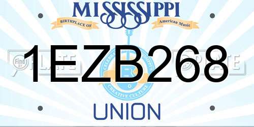1EZB268 Mississippi License Plate