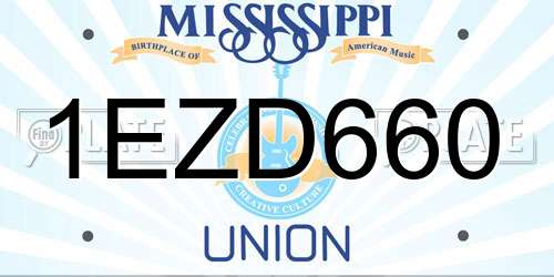 1EZD660 Mississippi License Plate