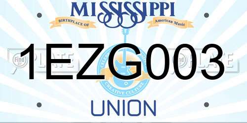 1EZG003 Mississippi License Plate