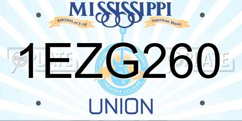 1EZG260 Mississippi License Plate