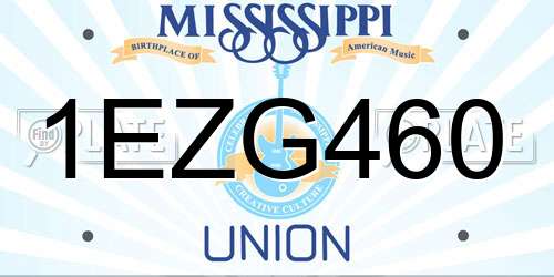 1EZG460 Mississippi License Plate