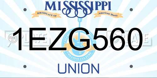 1EZG560 Mississippi License Plate