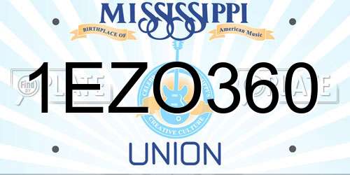 1EZO360 Mississippi License Plate