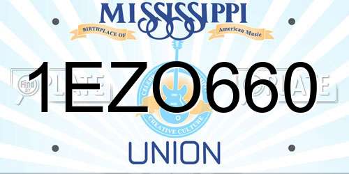 1EZO660 Mississippi License Plate