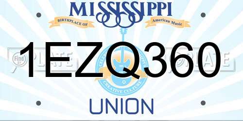1EZQ360 Mississippi License Plate